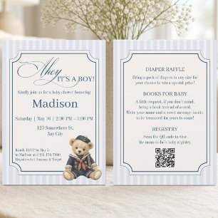 Ahoy It's a Boy Nautical All in One Baby Shower Invitation