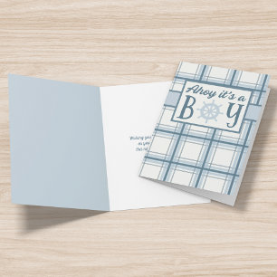 Ahoy It's A Boy Nautical Baby Shower Card