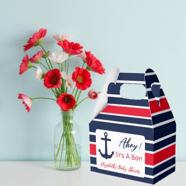 Ahoy It's A Boy! Nautical Baby Shower Favour Box (Creator Uploaded)