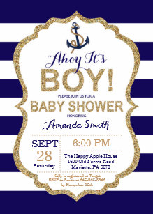 Ahoy Its A Boy Invitations Zazzle Au