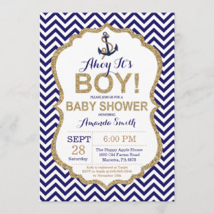 Ahoy it's a Boy! Nautical Baby Shower Invitation