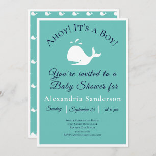 Ahoy it's a Boy! Nautical Baby Shower Invitation