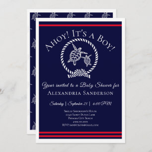 Ahoy it's a Boy! Nautical Baby Shower Invitation