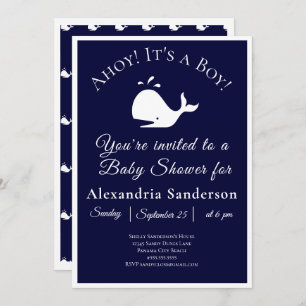 Ahoy it's a Boy! Nautical Baby Shower Invitation