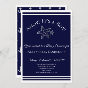 Ahoy it's a Boy! Nautical Baby Shower Invitation