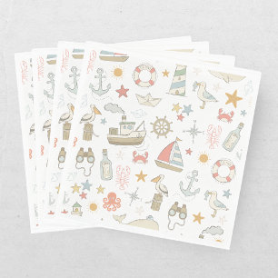 Ahoy it's a Boy Nautical Baby Shower Napkin