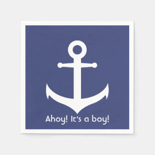 Ahoy! It's a Boy! Nautical Baby Shower Napkins