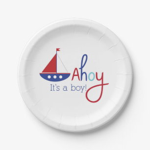 Ahoy its a boy! Nautical baby shower plate