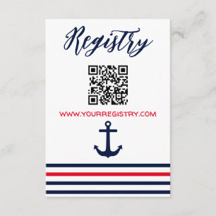 Ahoy It's A Boy! Nautical Baby Shower Registry Enclosure Card