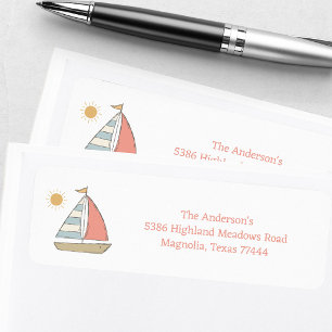 Ahoy Its A Boy Nautical Baby Shower Return Address Label