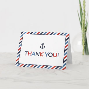 Ahoy It's a Boy Nautical Baby Shower Thank You Card