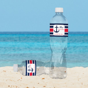 Ahoy It's A Boy! Nautical Baby Shower Water Bottle Label