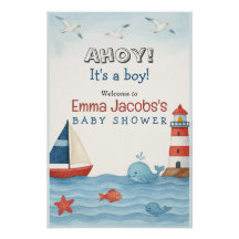 Ahoy It's a Boy Nautical Baby Shower Welcome