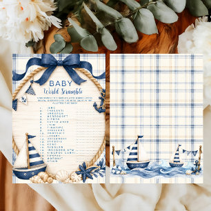 Ahoy Its a Boy Nautical Baby Word Scramble Game
