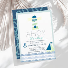 Ahoy It's a Boy Nautical Blue Baby Shower