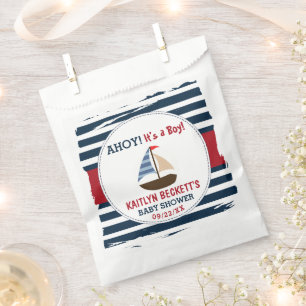 Ahoy It's A Boy! Nautical Boat Baby Shower Favour Bag