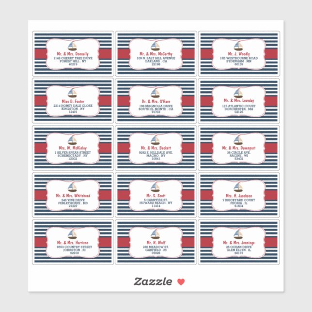 Ahoy It's A Boy! Nautical Boat Baby Shower Labels (Sheet)