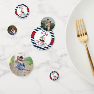 Ahoy It's A Boy! Nautical Boat Baby Shower Photo Confetti