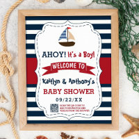 Ahoy It's A Boy! Nautical Boat Baby Shower Welcome