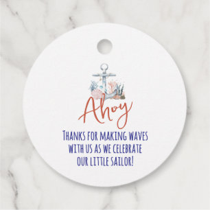 Ahoy It's a Boy Nautical Favour Tags