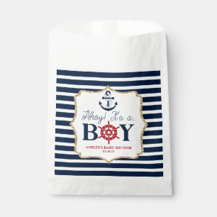 Ahoy It's A Boy Nautical Navy Blue Baby Shower Favour Bag