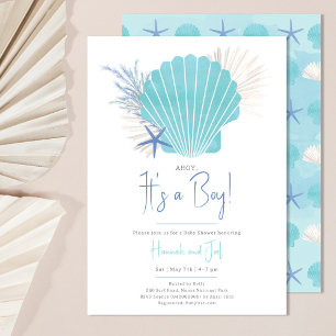 Ahoy Its a boy Nautical Ocean Boy Baby Shower Invitation