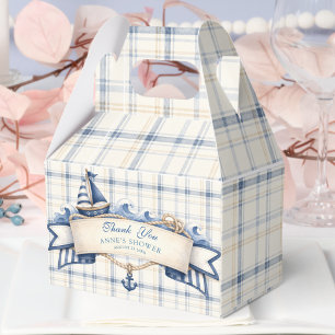 Ahoy It's a Boy Nautical Sailboat Navy Blue Baby  Favour Box