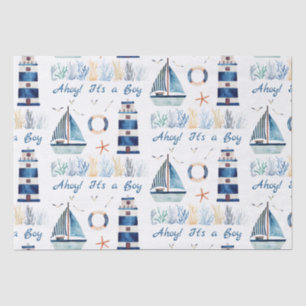 Ahoy! It's a Boy Nautical Under The Sea  Tissue Paper