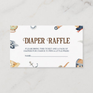 Ahoy It's A Boy Pirate Baby Shower Diaper Raffle Enclosure Card