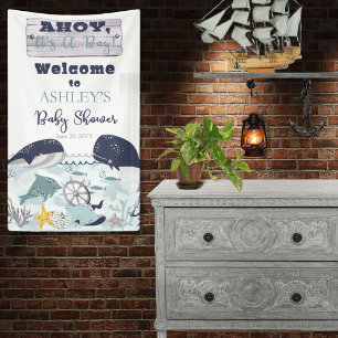 Ahoy It's A Boy Under the Sea Baby Shower Banner