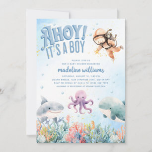 Ahoy It's A Boy Under the Sea Baby Shower Invitation