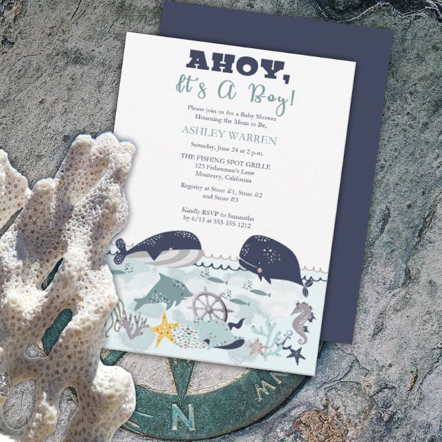 Ahoy It's A Boy Under the Sea Baby Shower Invitation (Creator Uploaded)