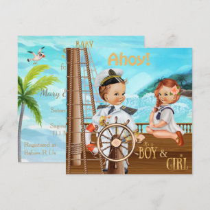Ahoy It's Twins Invitation