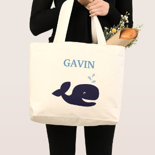 AHOY MATE Blue Whale Diaper Bag Personalised