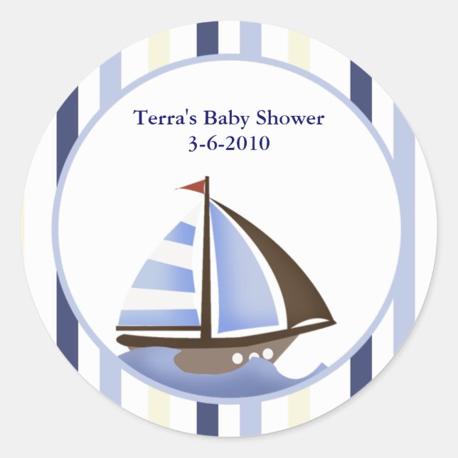 AHOY MATE Sailboat Envelope Seals / Stickers (Front)