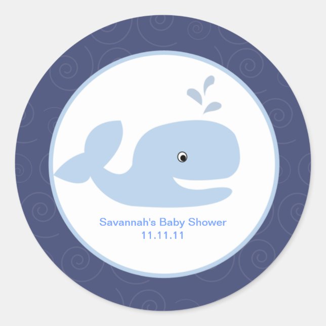 Ahoy Mate Whale Favour Stickers 3-inch (Front)
