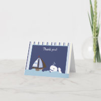 AHOY MATE White Whale Folded Thank you note