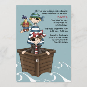 Ahoy Mates Pirate Birthday Party Invitation