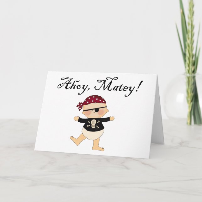 Ahoy Matey Baby Pirate Card (Front)