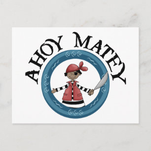 Ahoy Matey Patcheye Pirate Postcard