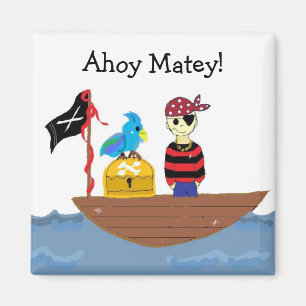 Ahoy Matey Pirate Design Magnet