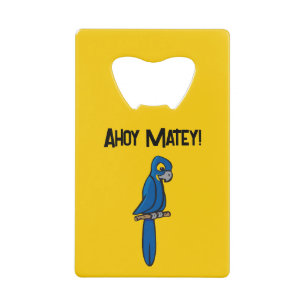 Ahoy Matey Pirate Parrot Cartoon, Funny Macaw Bird