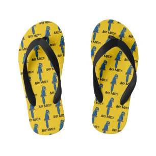 Ahoy Matey Pirate Parrot Cartoon, Funny Macaw Bird Kid's Thongs