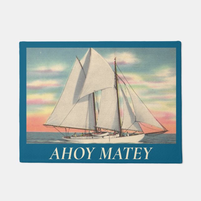 Ahoy Matey Welcome Door Mat (Front)