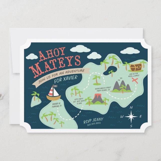 Ahoy Mateys Adventure Invite (Front)
