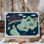 Ahoy Mateys Birthday Invite<br><div class="desc">Cute pirate ship treasure map themed party invites</div>