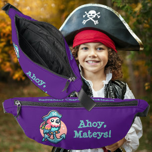 Ahoy, Mateys! Fun Cute Parrot wearing a Pirate Hat Bum Bags
