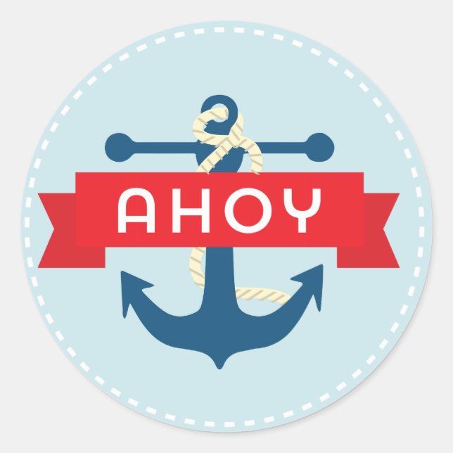 Ahoy! Nautical Anchor Stickers (Front)