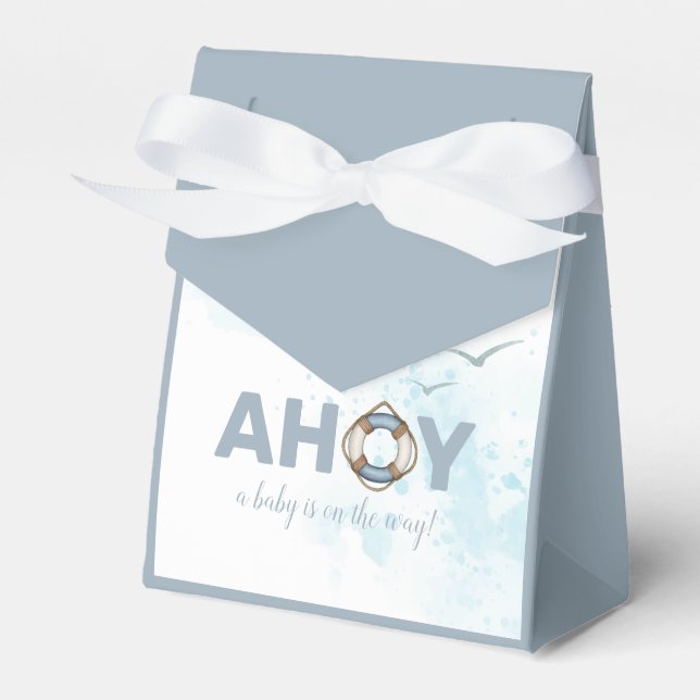 Ahoy! Nautical Baby Shower Favour Box (Front Side)