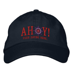 AHOY! Nautical Greetings Embroidery Embroidered Hat